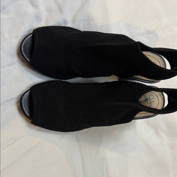 Life Stride Black Knit Peep-Toe Heeled Boots size 8.5 stretchy and comfortable - Picture 8 of 13